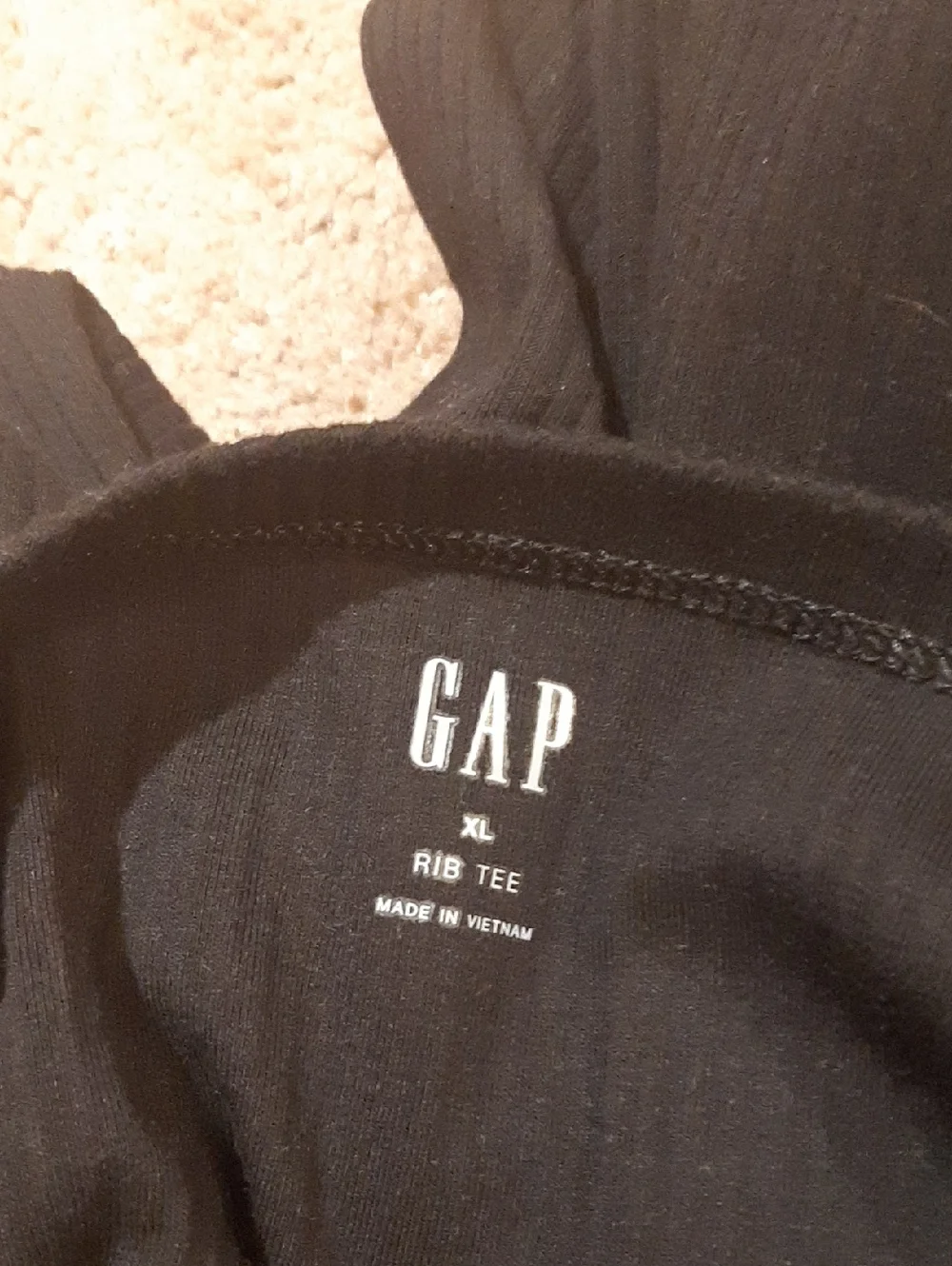 NWOT GAP Long Bell-Sleeve Black Ribbed Top (XL) - Picture 6 of 7